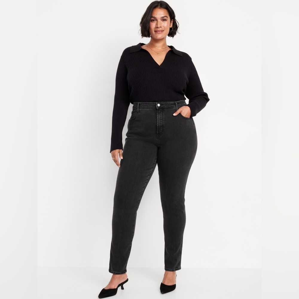 NWT Old Navy Black High Rise Vintage Slim Secret Smooth Pockets Women’s Size 22